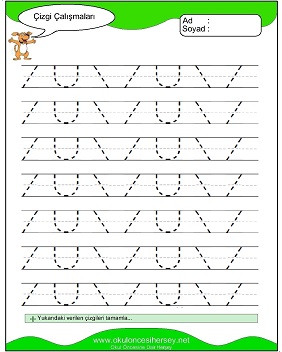 okul öncesi çizgi çalışma sayfaları
